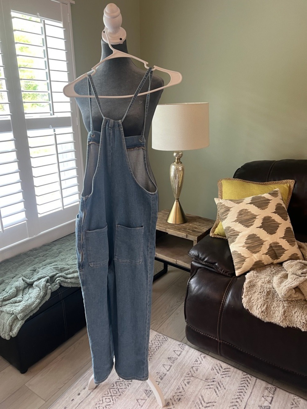 Maje Light Blue Denim Pinafore Overalls. PLEASE VIEW MEASUREMENTS. - Picture 3 of 7